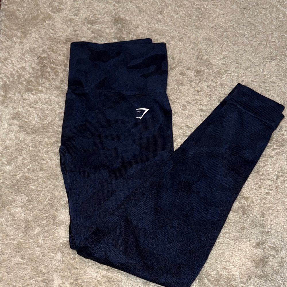 Gymshark Navy Camouflage Leggings